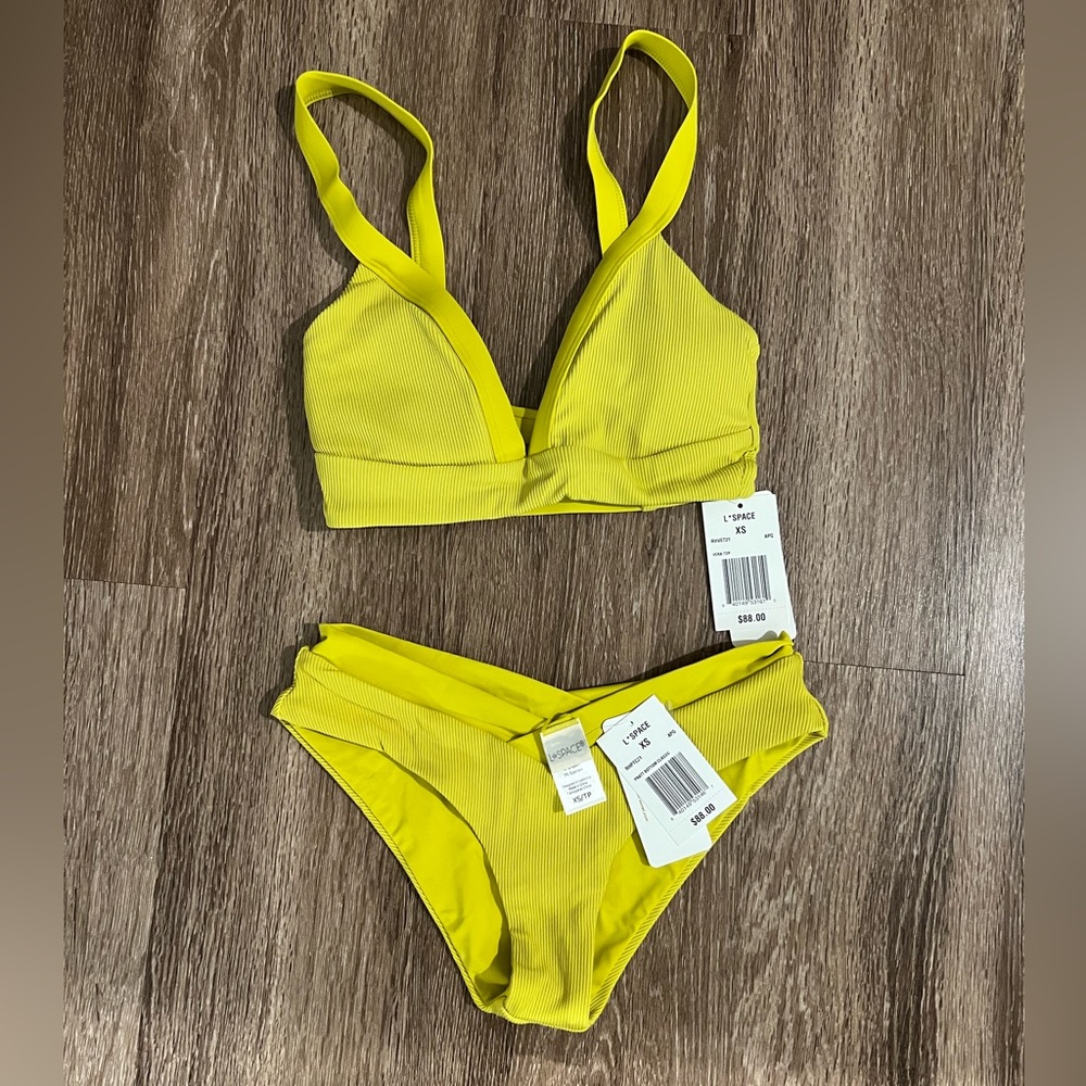 NEW L*SPACE Apple Green Bikini Set - Picture 1 of 10